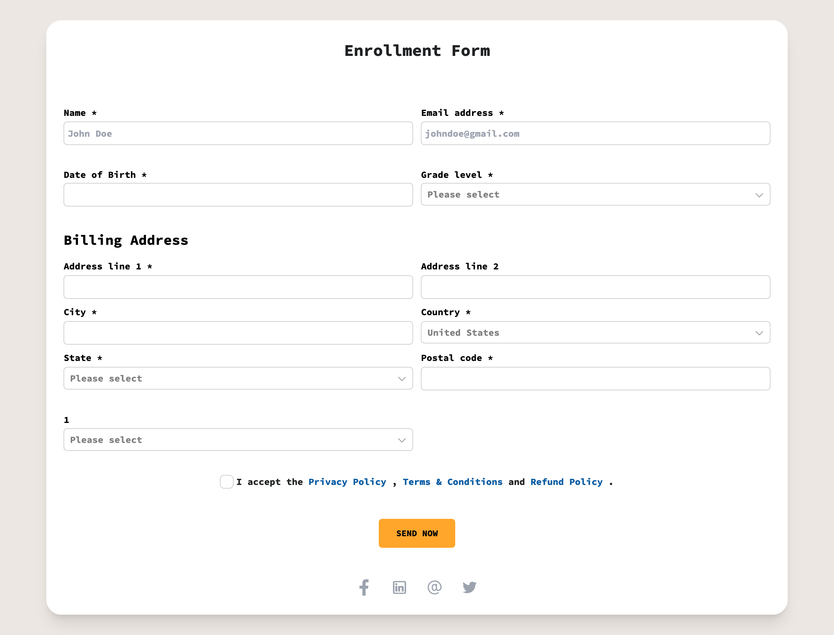 Forms Donation Form for Student Enrolment
